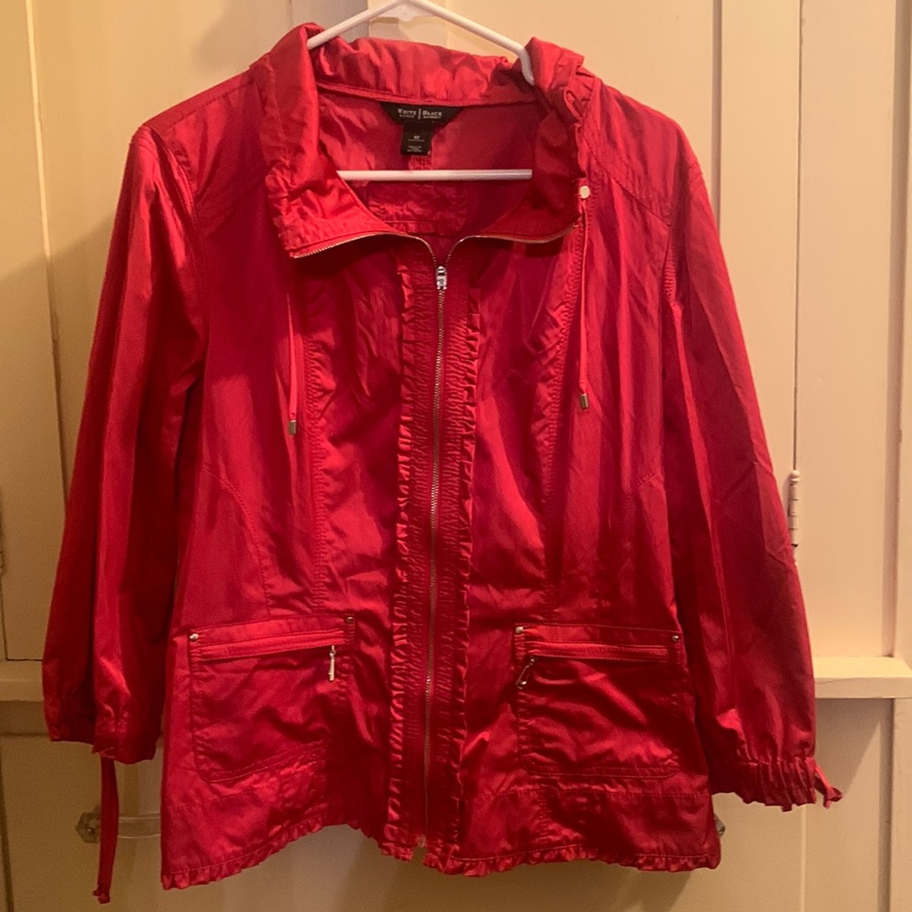 White House Black Market Pink Zip Up Jacket Size 12